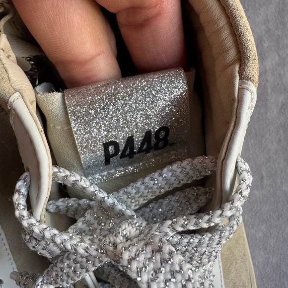 P448 Silver and White Sneakers - Picture 2 of 11